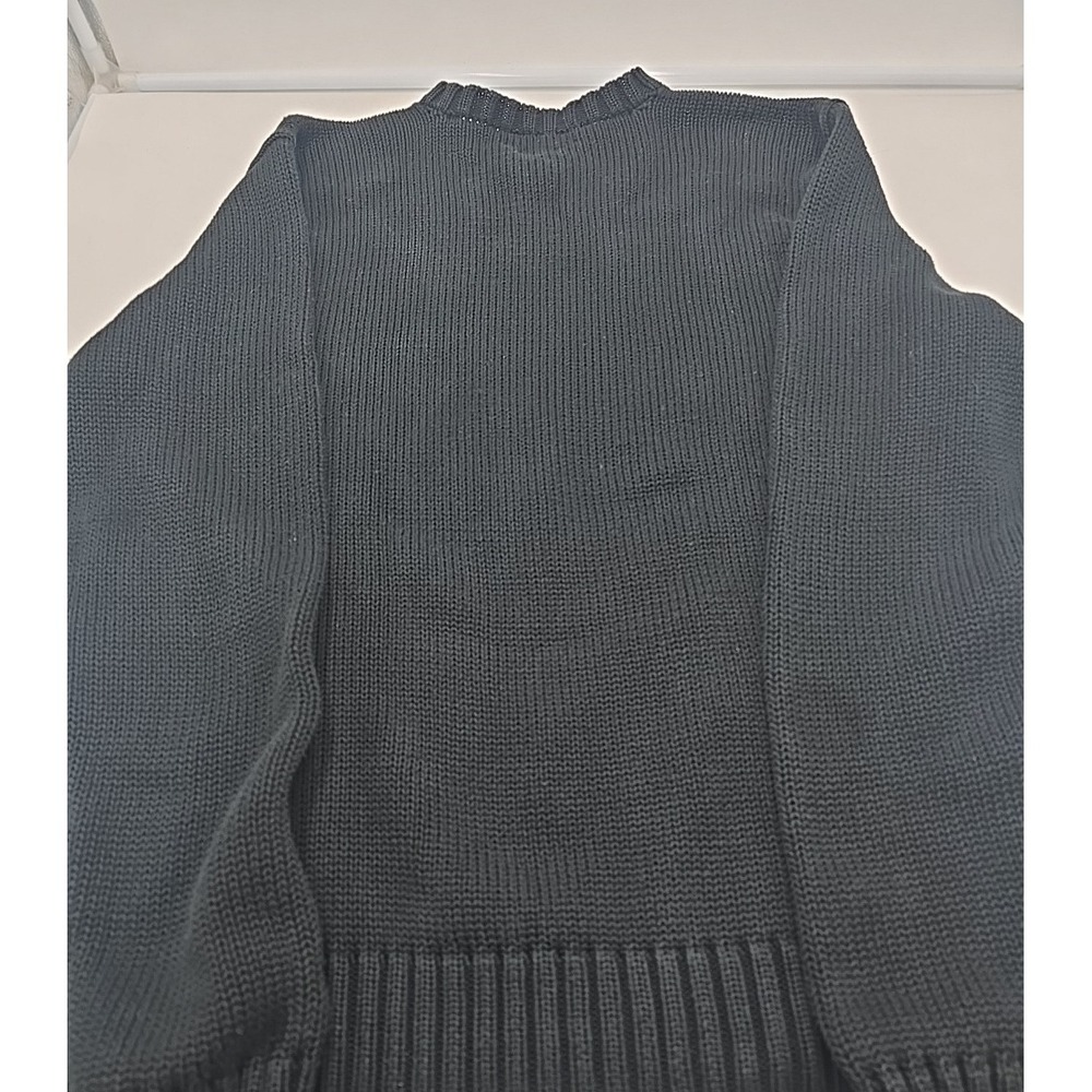 Polo Ralph Lauren Large 90's Preppy 100 % Cotton V-Neck Chunky Sweater - Picture 12 of 12